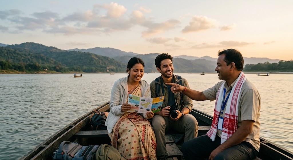 Travellers exploring Northeast India with a customised tour package from D Green Travel Guwahati